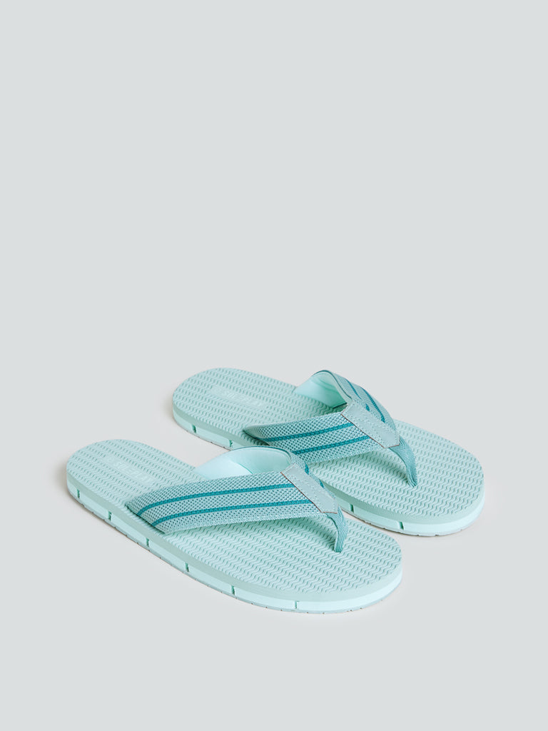 SOLEPLAY Mint Green Patterned Flip Flops